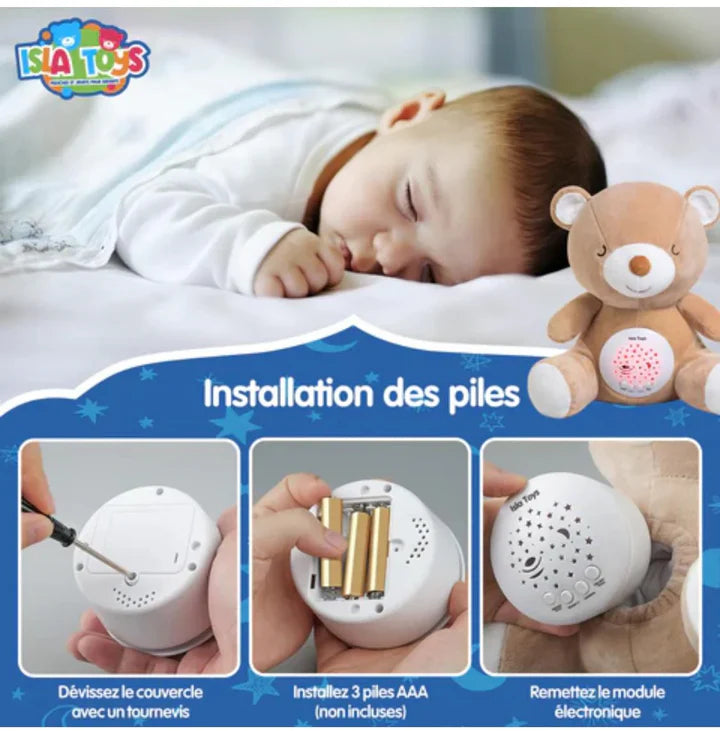 Peluche Coranique – Veilleuse & Projection Étoilée