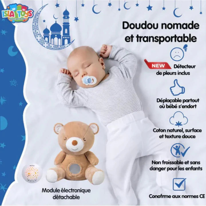 Peluche Coranique – Veilleuse & Projection Étoilée